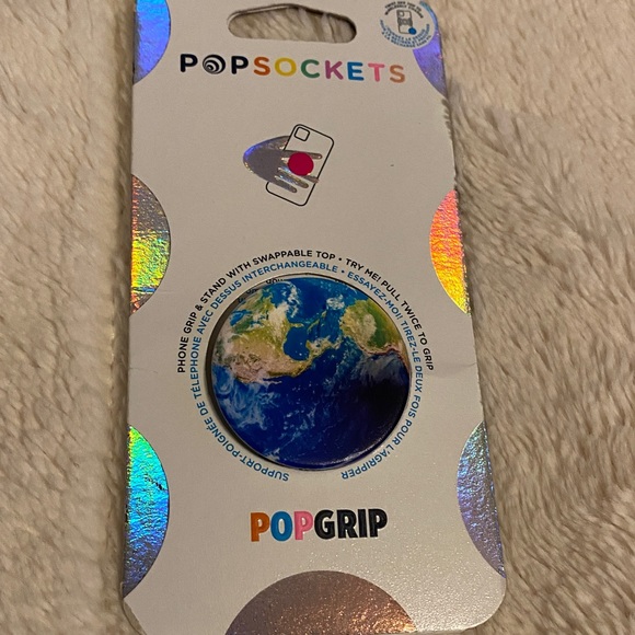 PopSocket Stylish PopGrip PopTop Cell Phone Joy Grip & Stand Earth Globe NWT - Picture 3 of 4